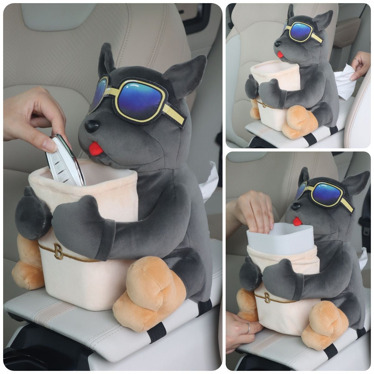Plushy Cartoon Animal Tissue Box